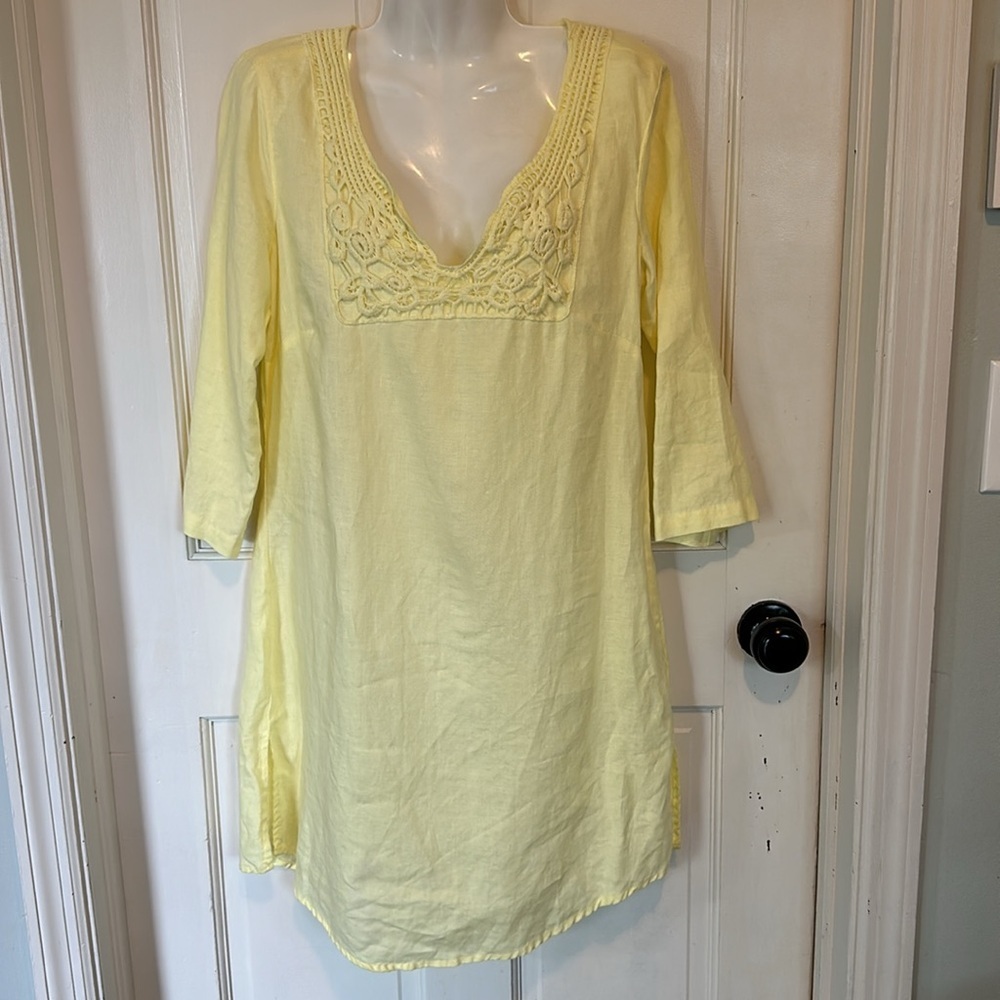 Malvin Hamburg, Germany I ❤️ linen dress size medium‎ US 8 Sunshine Yellow